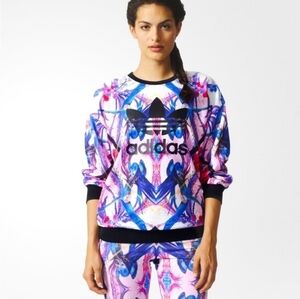 Adidas Florera Trefold Exotic Bird Crewneck Sweatshirt Size Medium